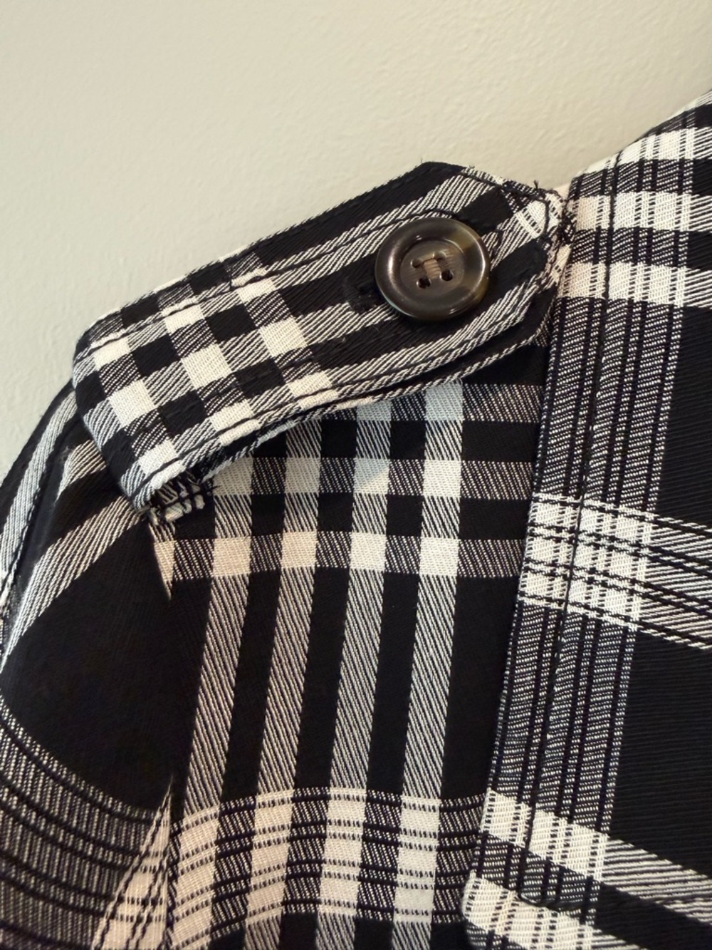 Ann Taylor Workwear Black and White Plaid Double-Breasted Blazer Women’s Large - Picture 3 of 11